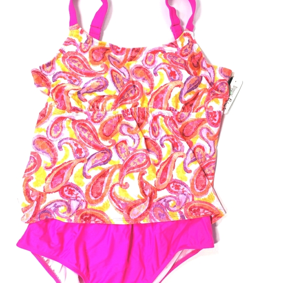 Pink Bathing Suit Tankini Size 20 Dippin Daisy's - Picture 1 of 13
